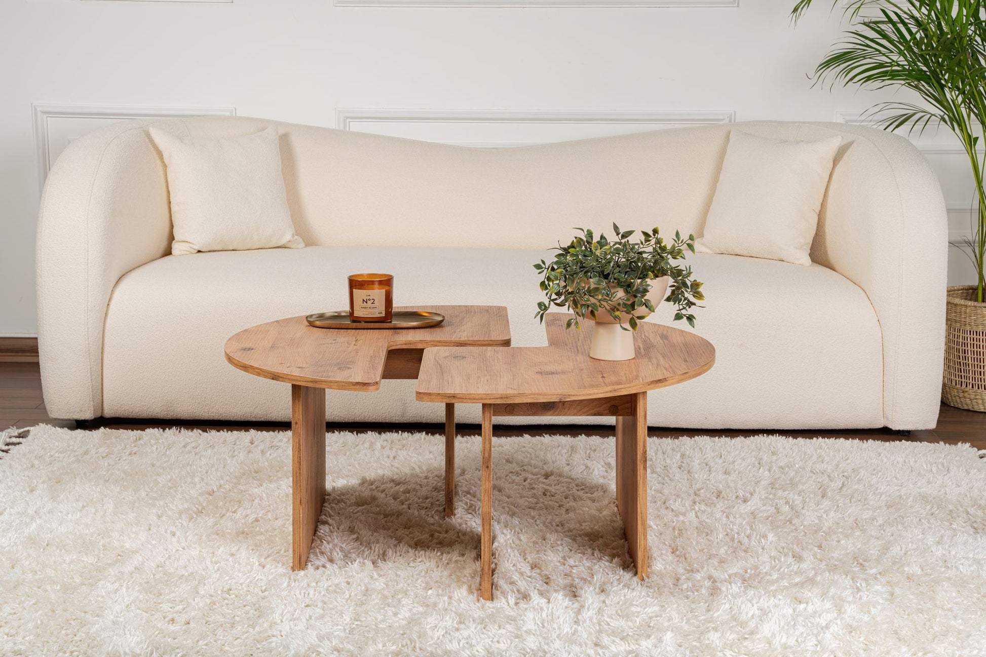 Mesa de Centro "Moira" – Pinho Atlântico, Ø90x41 cm, Design Rústico Moderno
