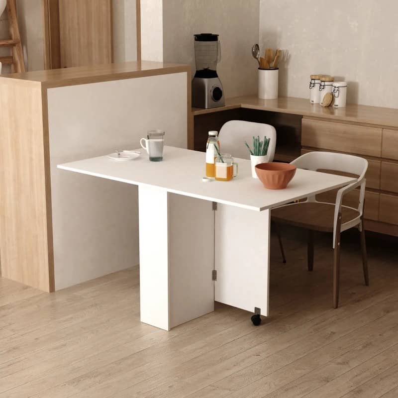 Mesa Dobrável Atman - Branco - Design Nórdico - Leva-Me Contigo - Móveis & Decoração