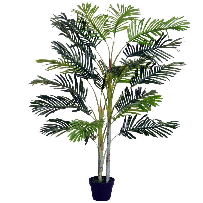 Palmeira Artificial 150cm com Aspecto Realista Planta Artificial Decorativa com Vaso Casa Varanda Jardim Verde