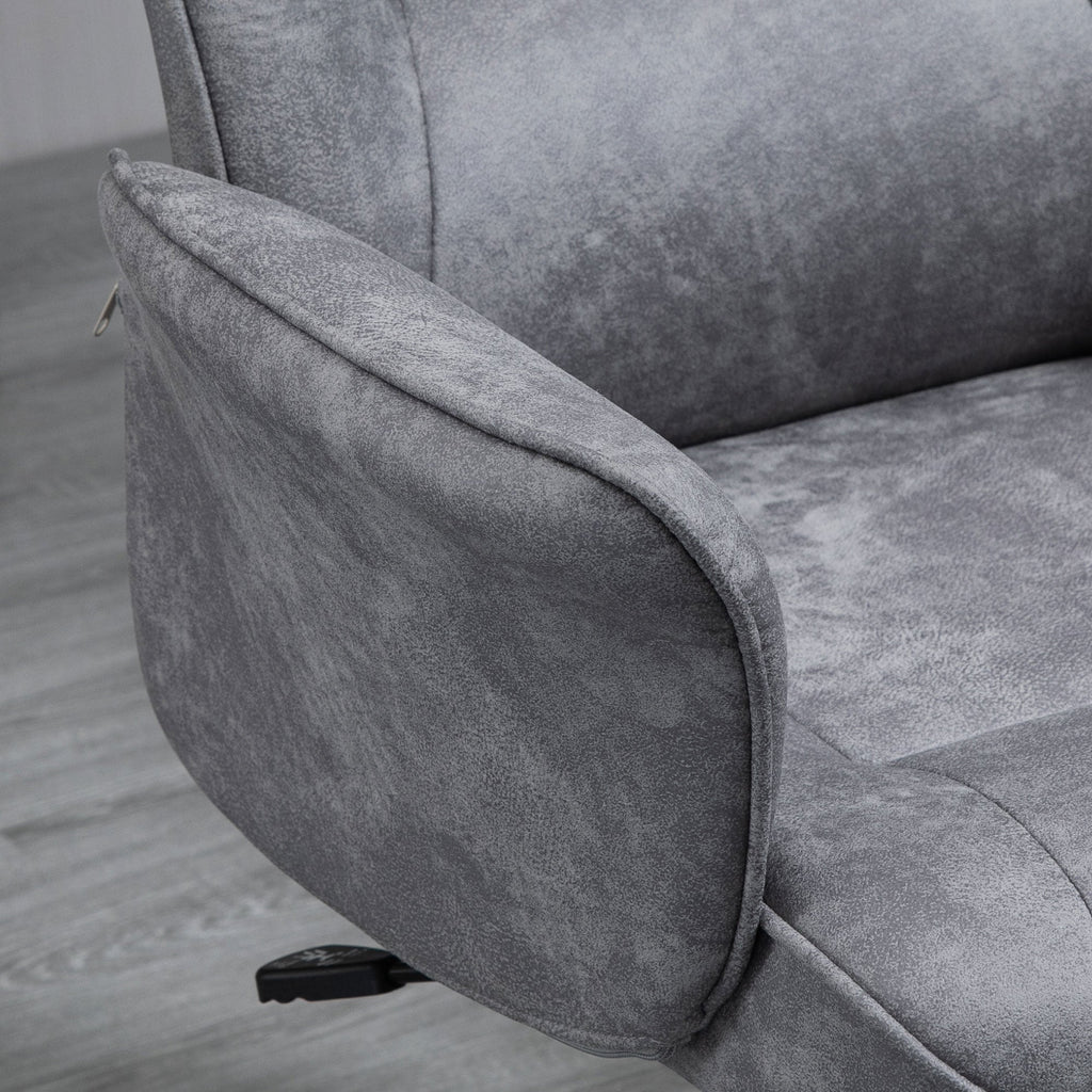 Cadeira de Escritório Ergonômica Cadeira de Escritório Giratória com Altura Ajustável Apoio para os Braços e Encosto Acolchoado 67x69x92-102cm Cinza