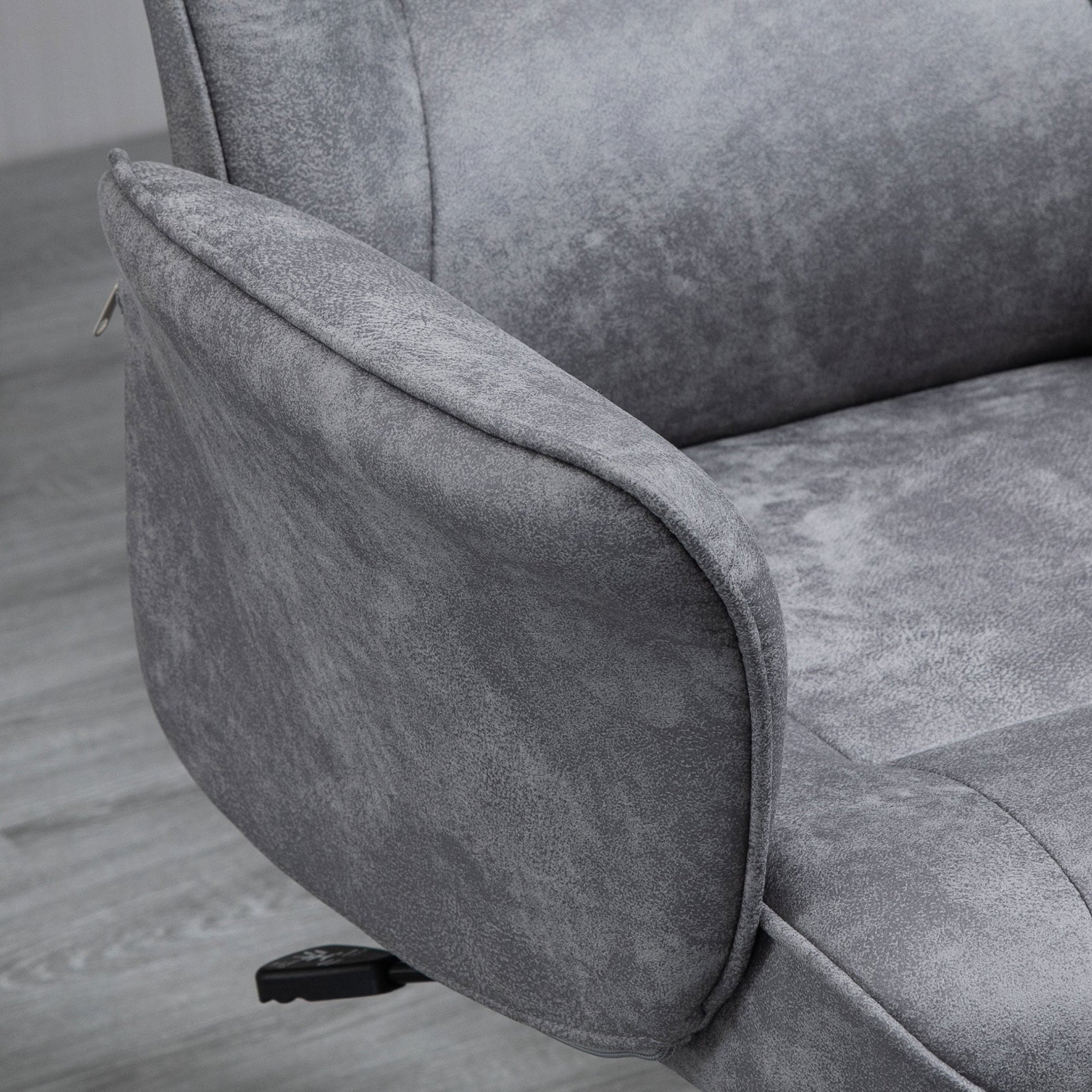 Cadeira de Escritório Ergonômica Cadeira de Escritório Giratória com Altura Ajustável Apoio para os Braços e Encosto Acolchoado 67x69x92-102cm Cinza