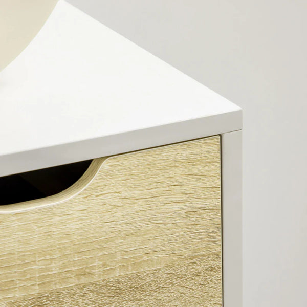 Cómoda com 5 Gavetas e Pés Elevados Cómoda para Dormitório Sala de Estar Estilo Moderno Anti-Tombo 60x40x77,5cm Madeira e Branco