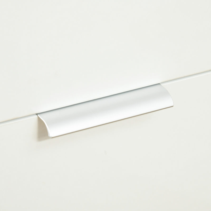Cómoda com 4 Gavetas de Alto Brilho Cómoda de Madeira para Dormitório Sala de Estar Escritório Estilo Moderno 70x35x92 cm Branco e Madeira