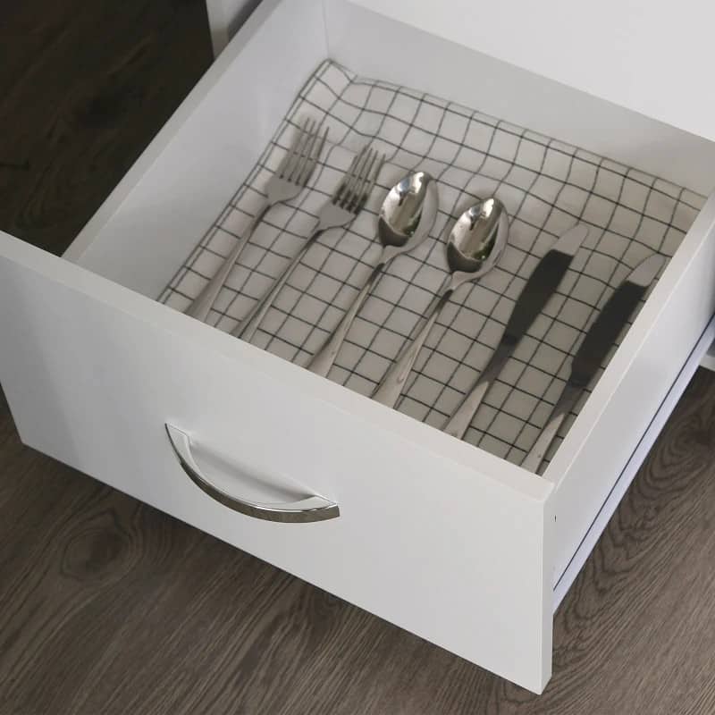 Armário de Armazenamento de Cozinha Armário Alto com 3 Gavetas 3 Portas e Prateleiras Interiores Ajustáveis móvel Auxiliar para Sala de Jantar Sala de Estar 80x39,5x183,5cm Branco