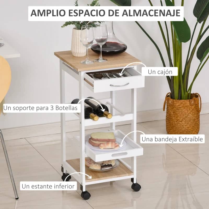 Carrinho de Cozinha Kurva - Design Moderno - Leva-Me Contigo - Móveis & Decoração