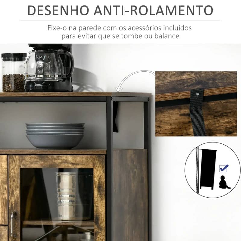 Aparador Woods - Design Rústico - Leva-Me Contigo - Móveis & Decoração