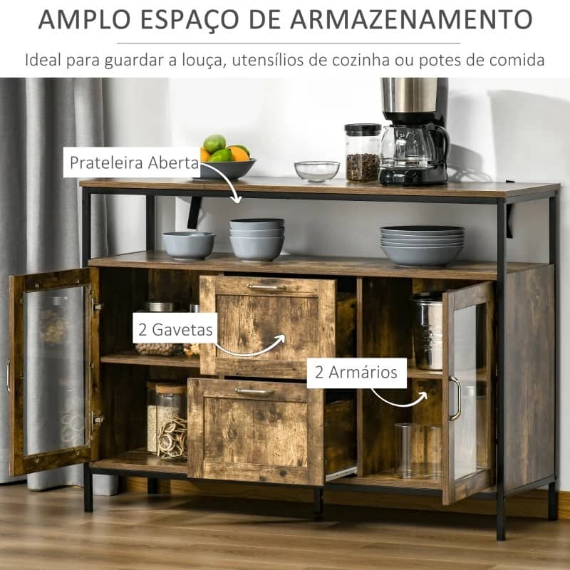Aparador Woods - Design Rústico - Leva-Me Contigo - Móveis & Decoração