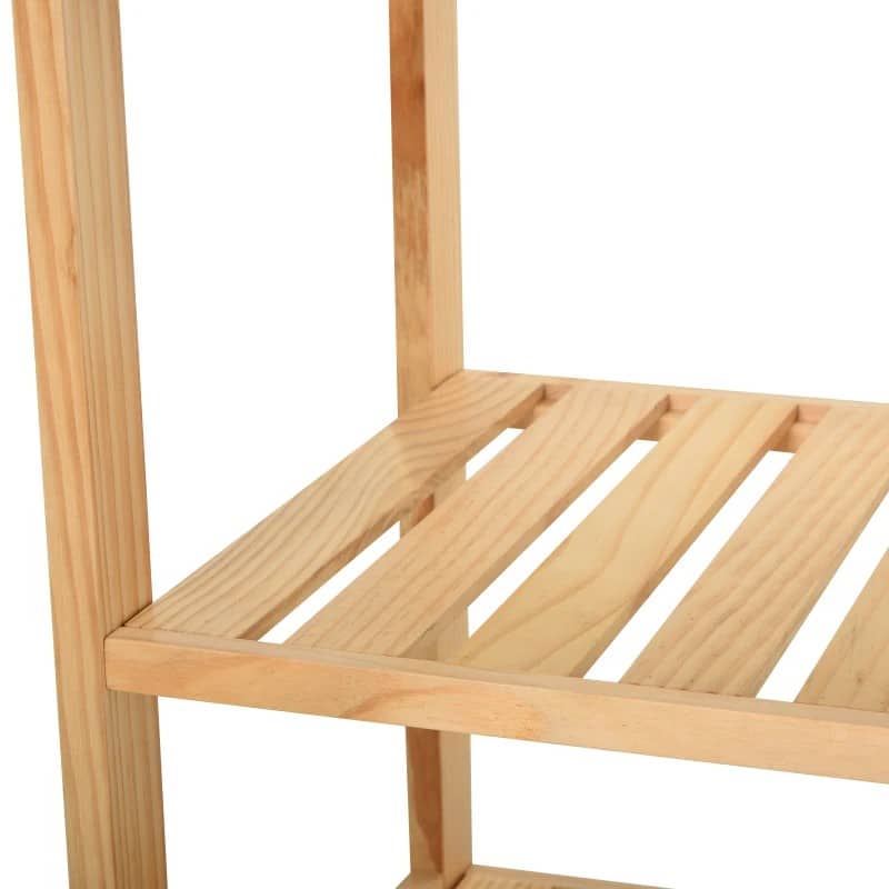 Carrinho de cozinha Carrinho de serviço doméstico de 4 niveis com bandeja removível Prateleira universal de rodas 40x30x76cm Madeira branca