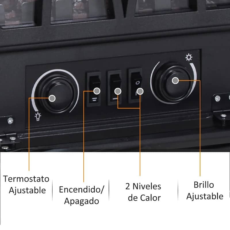 Lareira Elétrica Vertical com Aquecimento com Chama e Lenha Decorativa - Design Clássico - Leva-Me Contigo - Móveis & Decoração