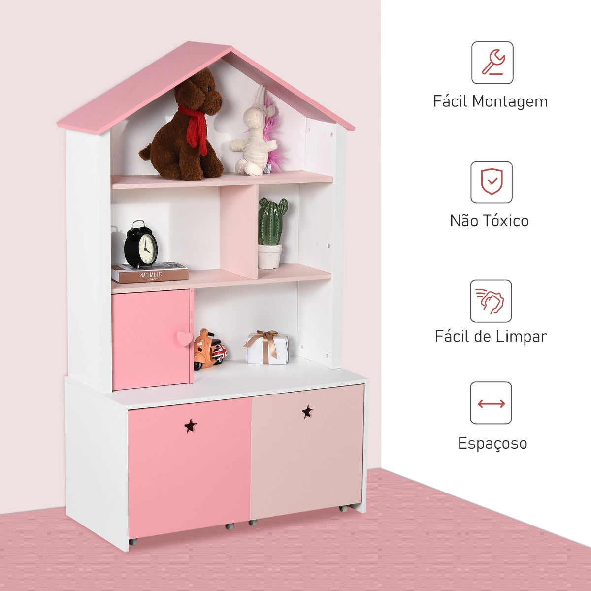 Estante Infantil Venici - Design Nórdico - Leva-Me Contigo - Móveis & Decoração
