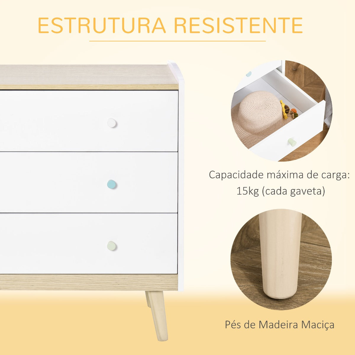 Cómoda Infantil Dora - Design Nórdico - Leva-Me Contigo - Móveis & Decoração