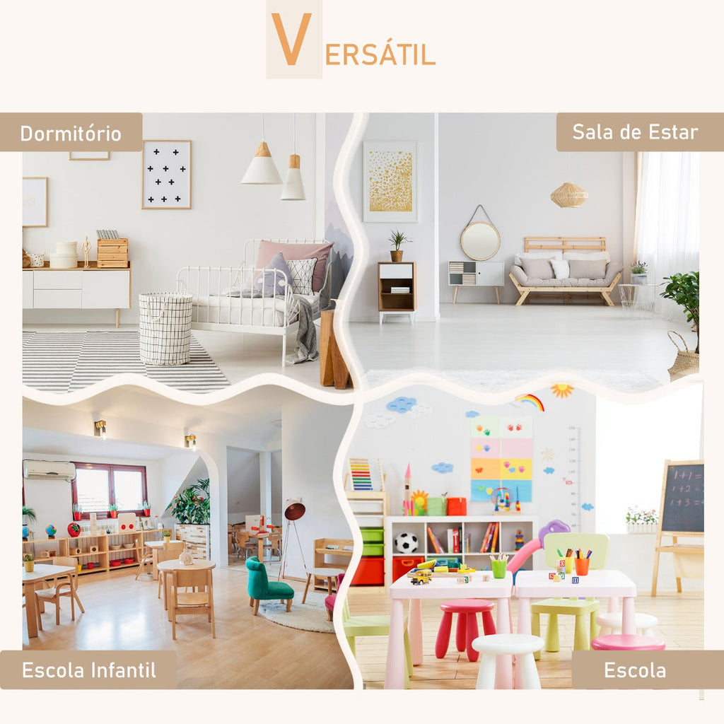 Conjunto Infantil Loki - 1 Mesa e 2 Cadeiras - Design Nórdico - Leva-Me Contigo - Móveis & Decoração