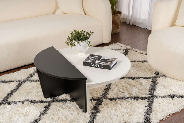 Mesa de Centro "Orion" – Preto, Conjunto Modular, 90x60x30 cm, Design Sofisticado