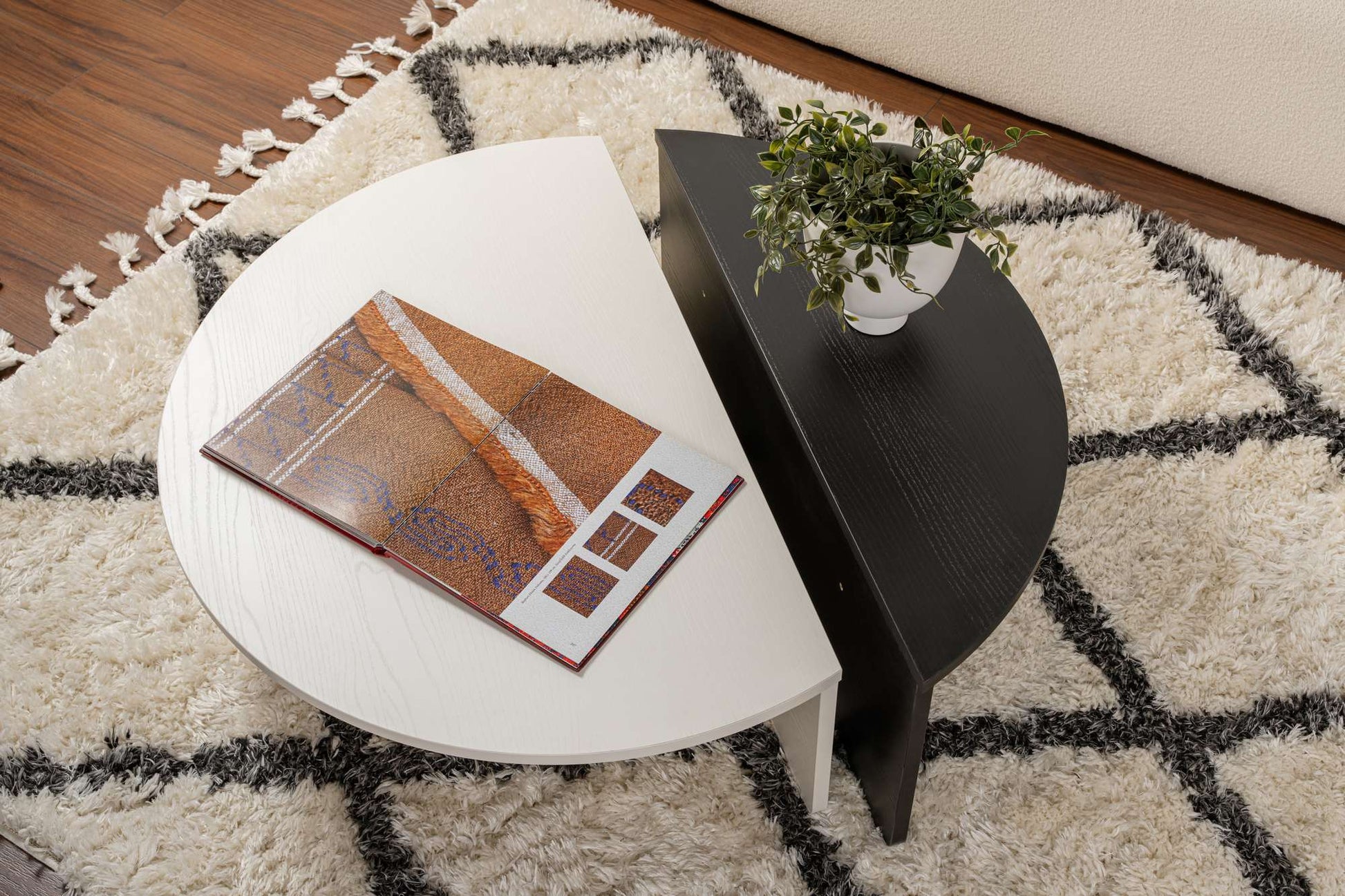 Mesa de Centro "Orion" – Preto, Conjunto Modular, 90x60x30 cm, Design Sofisticado