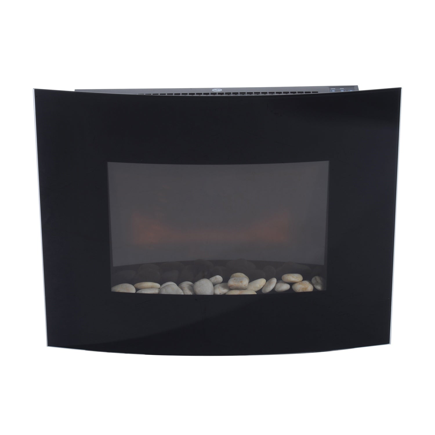 Lareira Elétrica de Parede com Efeito de Chamas Realistas e Luzes LED em 7 Cores com Controlo Remoto Potência 900W/1800W 65x11,4x52cm Preto