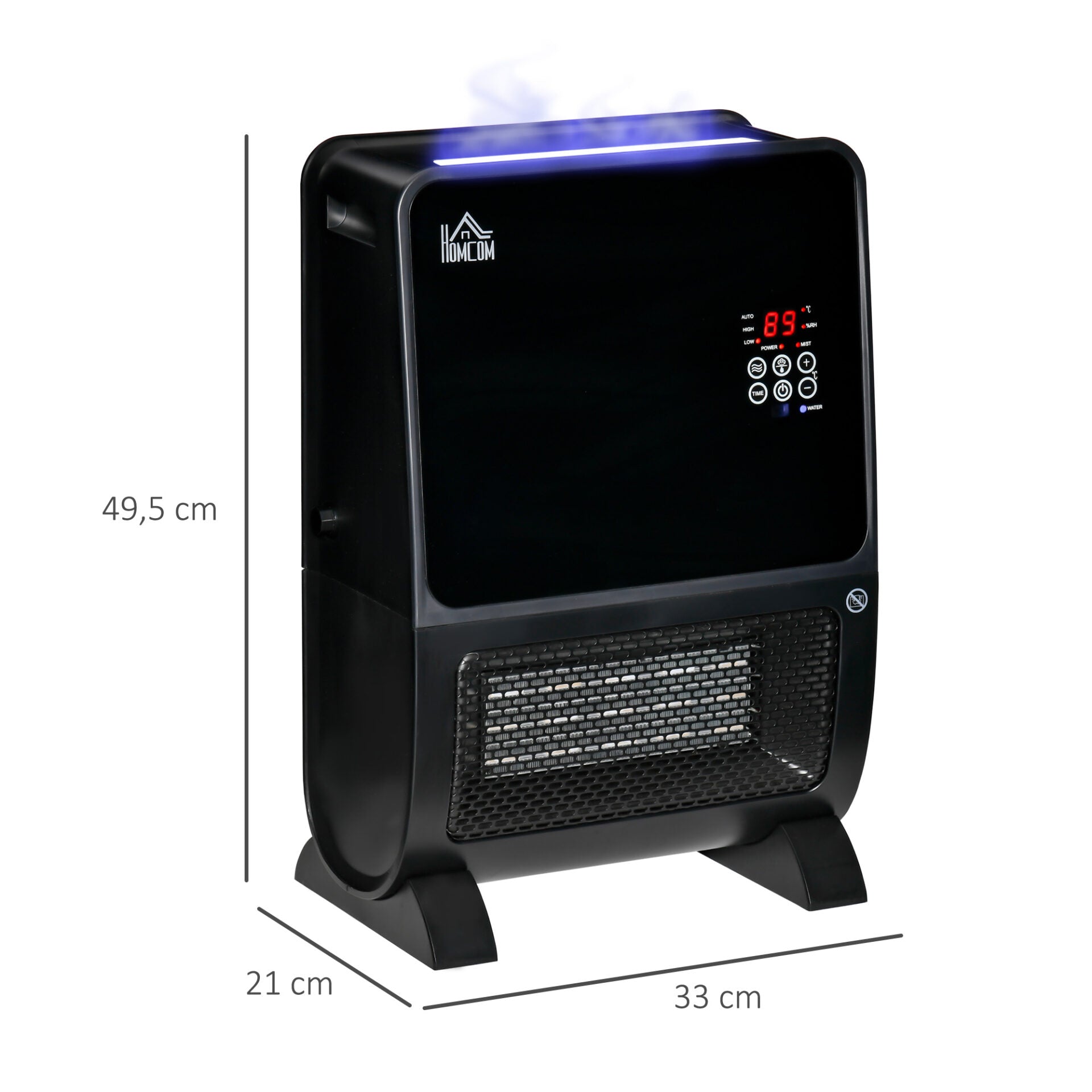 Aquecedor Elétrico com Humidificador com Controlo Remoto e Temporizador - 2000W - Leva-Me Contigo - Móveis & Decoração