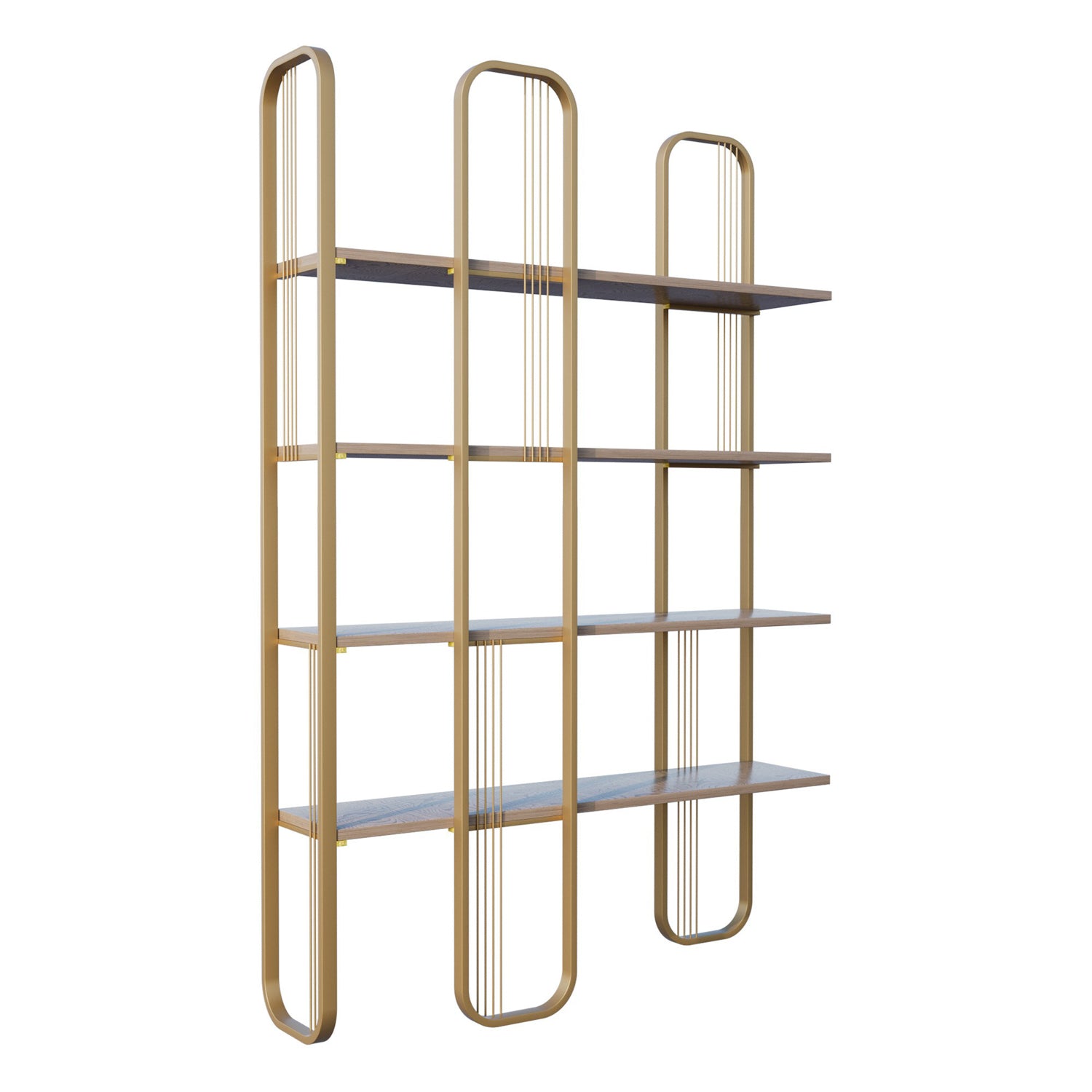 Estante "Sierra" – Dourado - 125x28x180 cm – Design Moderno