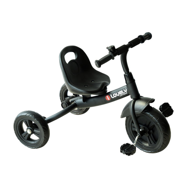 Triciclo para Crianças acima de 18 Meses Triciclo Infantil com Protetor de Segurança para as Rodas e Campainha 79x50,5x58 cm Preto