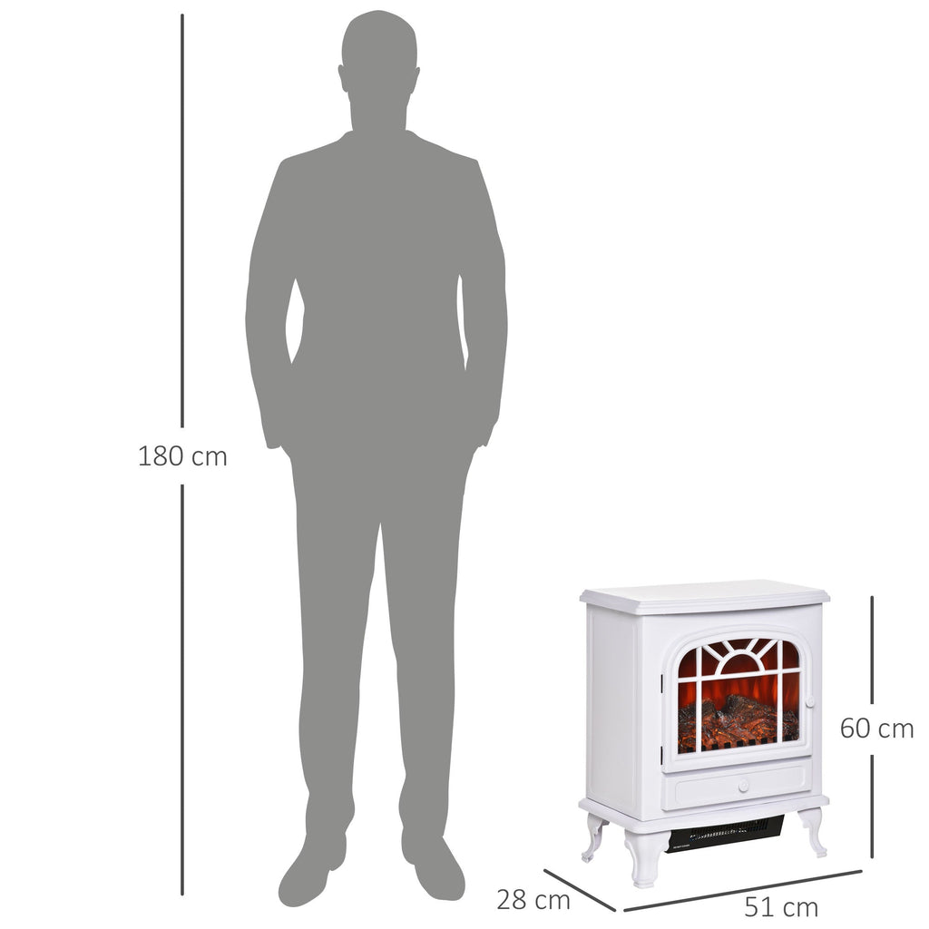 Lareira Elétrica de Aquecimento com Chama Realista e Termostato Ajustável - 1000/2000W - Leva-Me Contigo - Móveis & Decoração