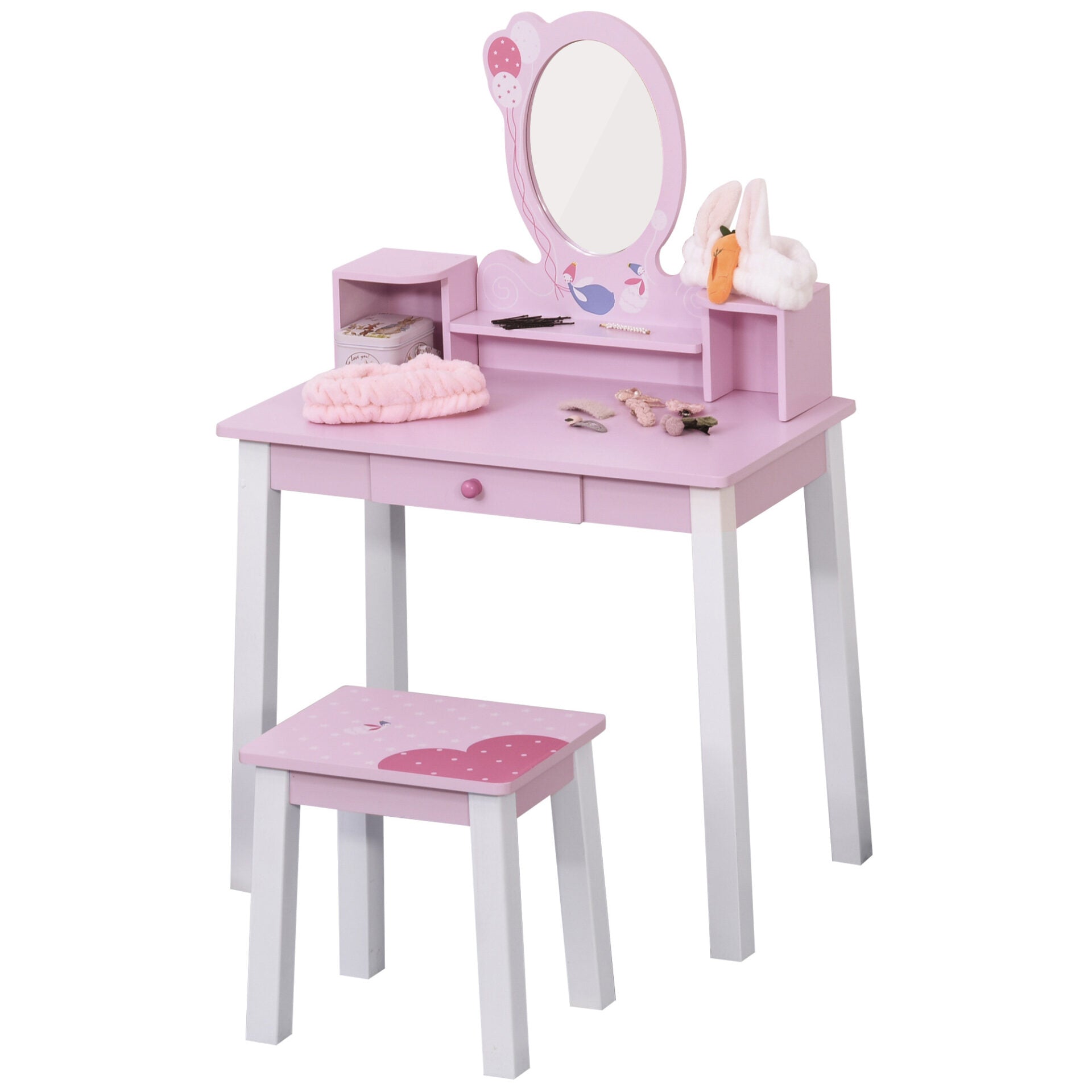 Toucador Infantil Rapunzel com Banquinho - Design Moderno - Leva-Me Contigo - Móveis & Decoração