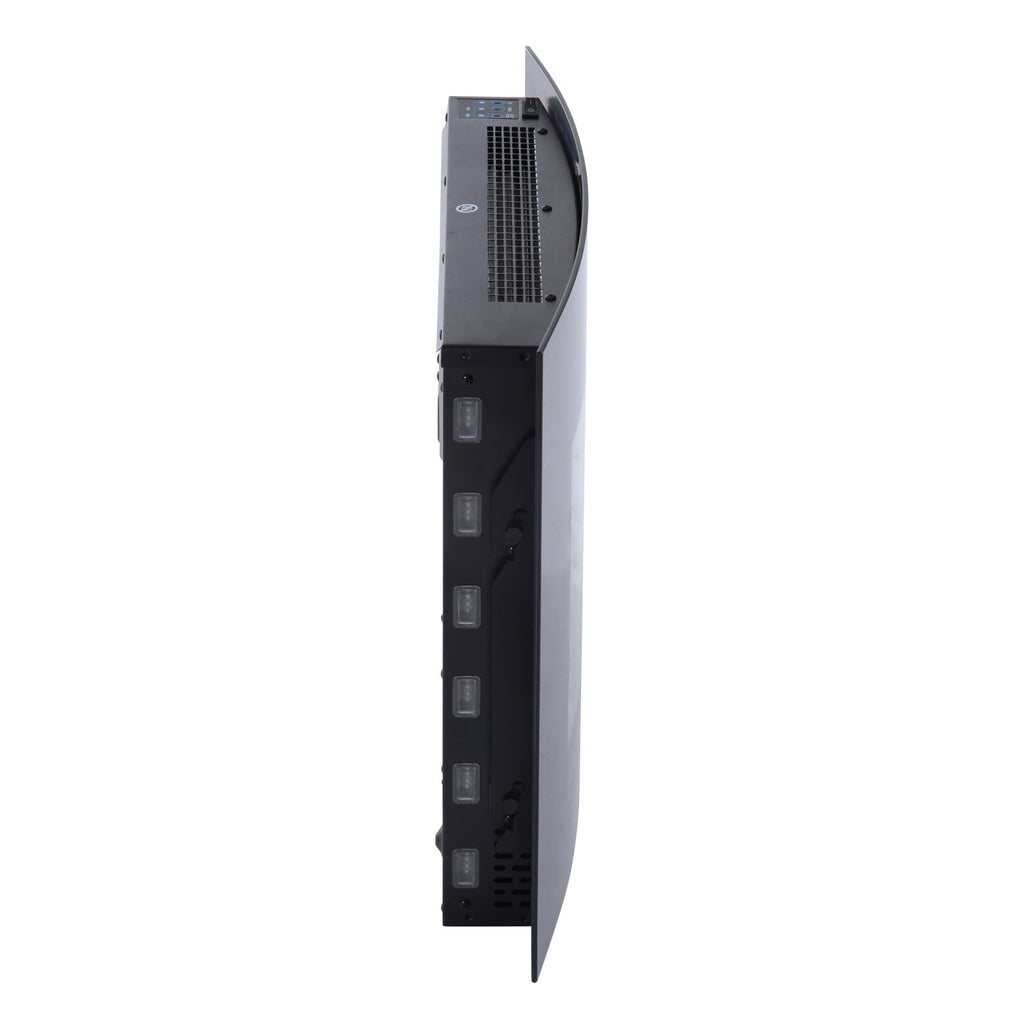 Lareira Elétrica de Parede com Efeito de Chamas Realistas e Luzes LED em 7 Cores com Controlo Remoto Potência 900W/1800W 65x11,4x52cm Preto
