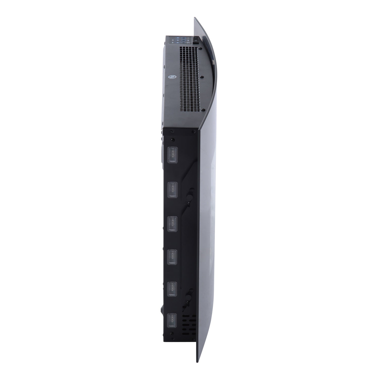 Lareira Elétrica de Parede com Efeito de Chamas Realistas e Luzes LED em 7 Cores com Controlo Remoto Potência 900W/1800W 65x11,4x52cm Preto