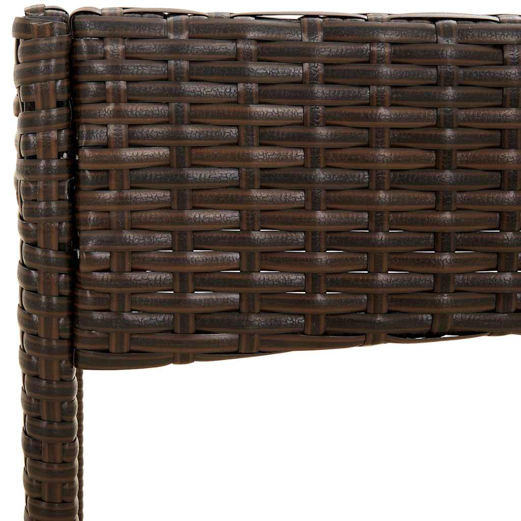 4 pcs conjunto lounge jardim c/ almofadões vime PE castanho - A minha loja