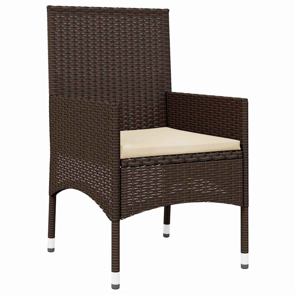 4 pcs conjunto lounge jardim c/ almofadões vime PE castanho - A minha loja