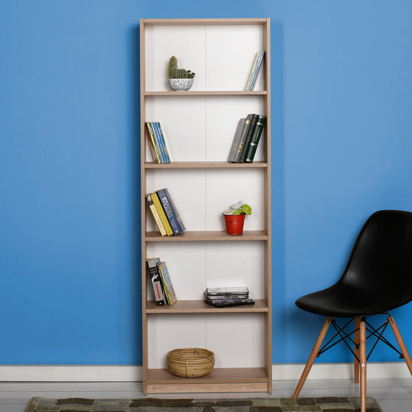 Estante “Nörda” — 64x26x182 cm — Design Moderno em Carvalho Sonomo com Prateleiras Abertas