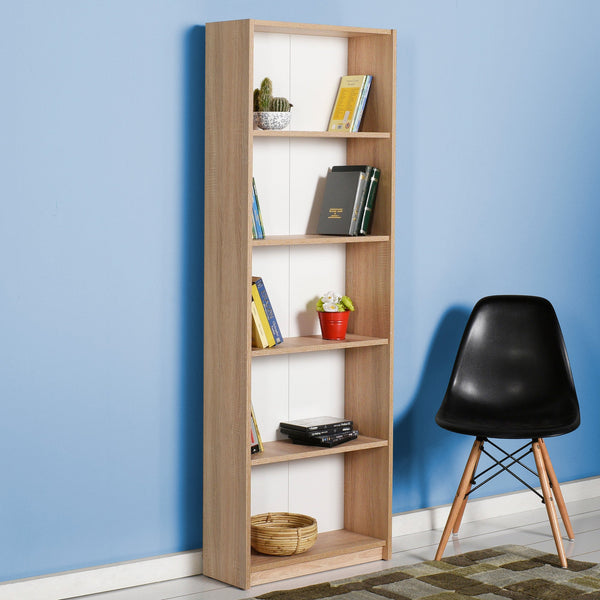 Estante “Nörda” — 64x26x182 cm — Design Moderno em Carvalho Sonomo com Prateleiras Abertas