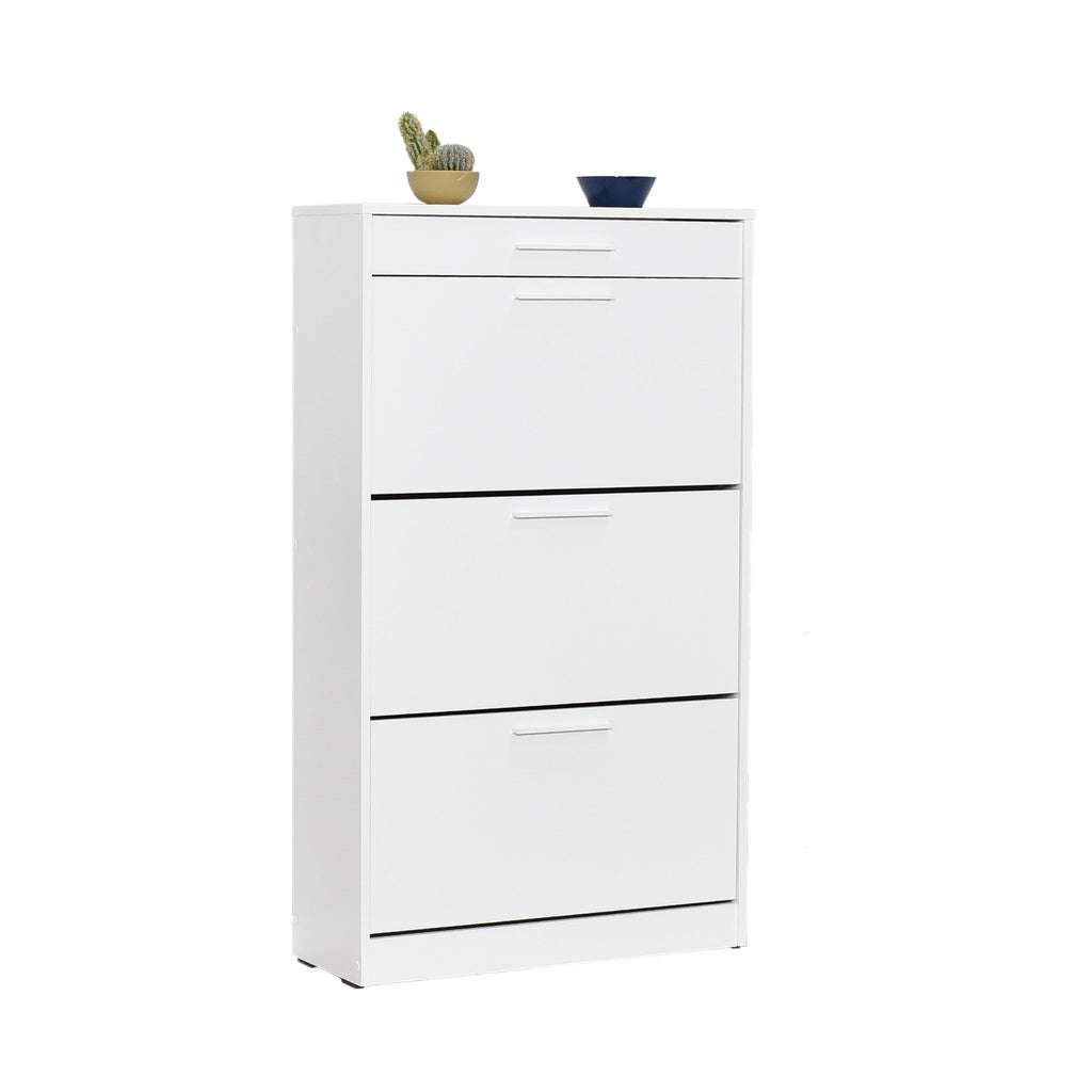 Sapateira "Diamond" - 75 x 128 x 29 cm - Branco e Diamante - Design Moderno