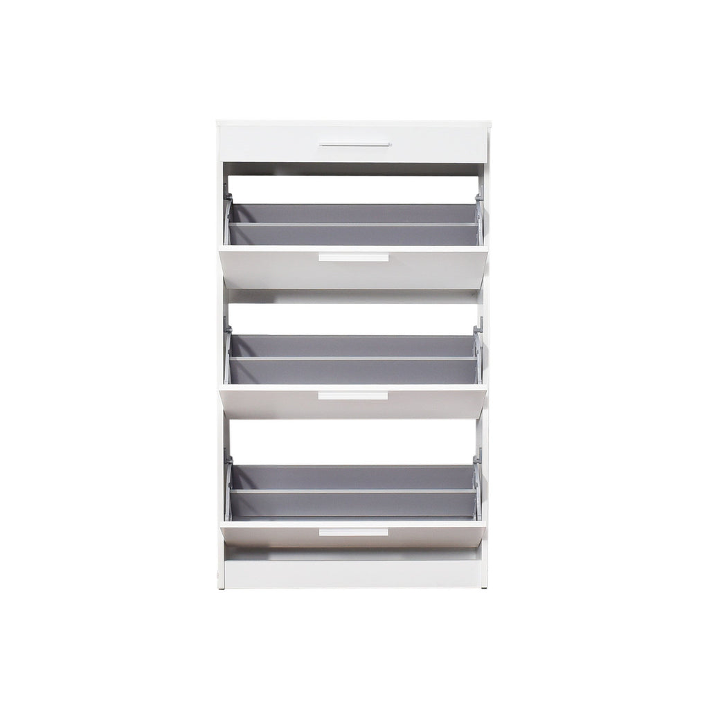 Sapateira "Diamond" - 75 x 128 x 29 cm - Branco e Diamante - Design Moderno