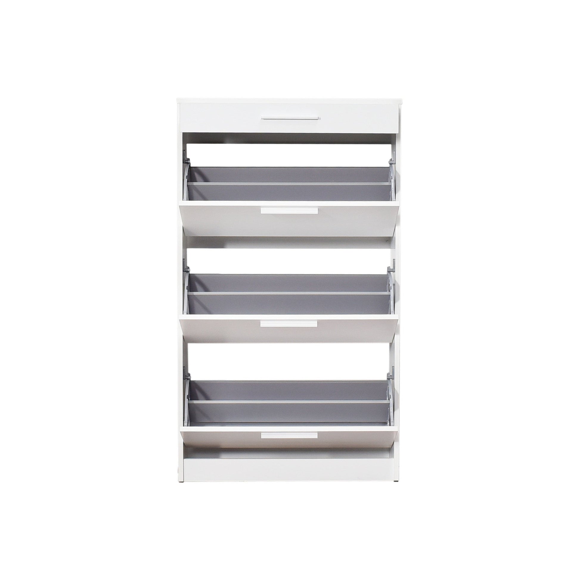 Sapateira "Diamond" - 75 x 128 x 29 cm - Branco e Diamante - Design Moderno
