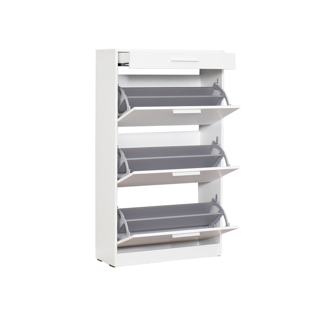 Sapateira "Diamond" - 75 x 128 x 29 cm - Branco e Diamante - Design Moderno