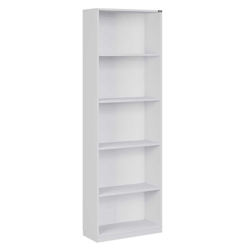 Estante “Lumi” — 64x26x182 cm — Design Moderno em Branco com Prateleiras Abertas e Fixação à Parede