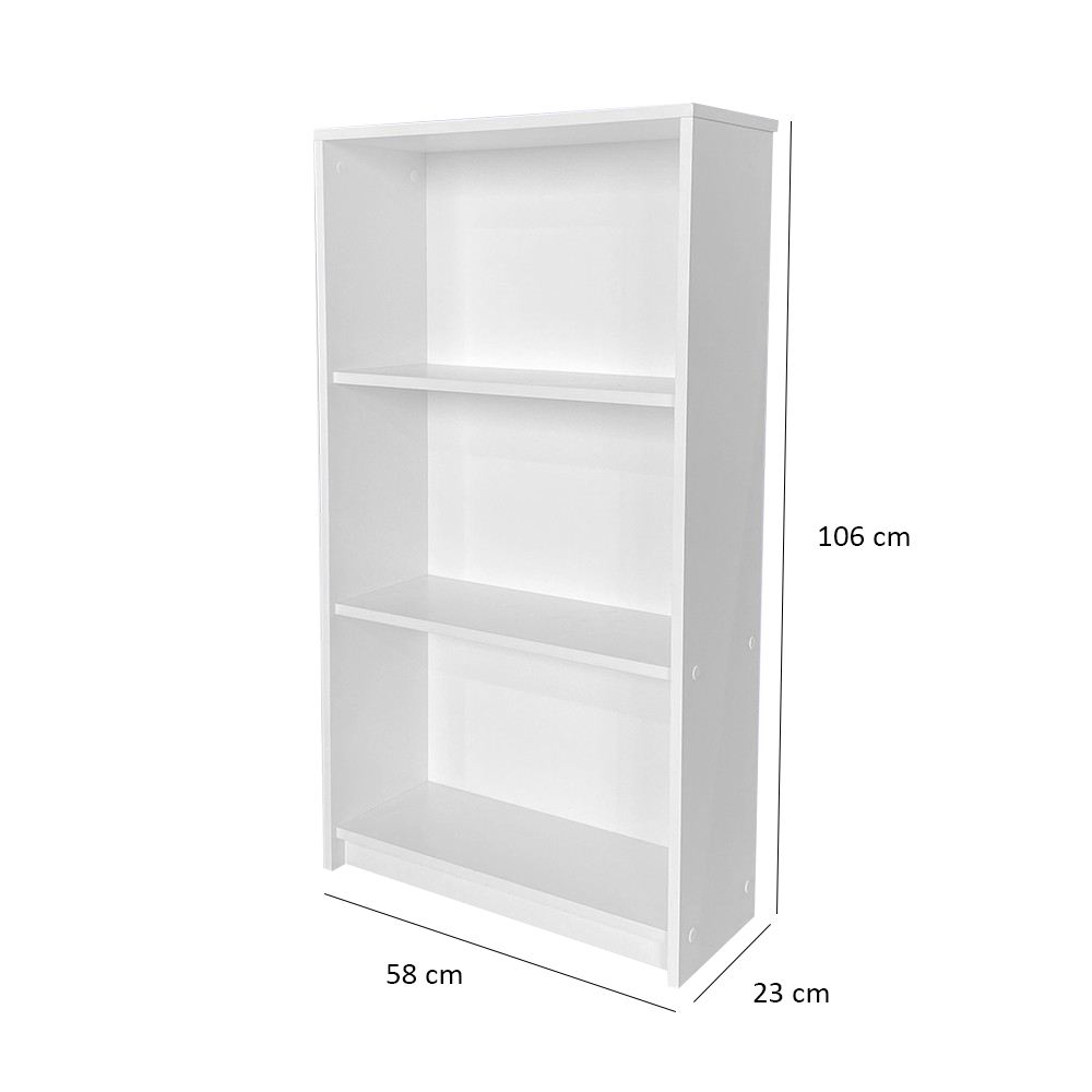 Estante “Milla” — 58x23x106 cm — Design Moderno em Branco com Prateleiras Abertas e Fixação à Parede