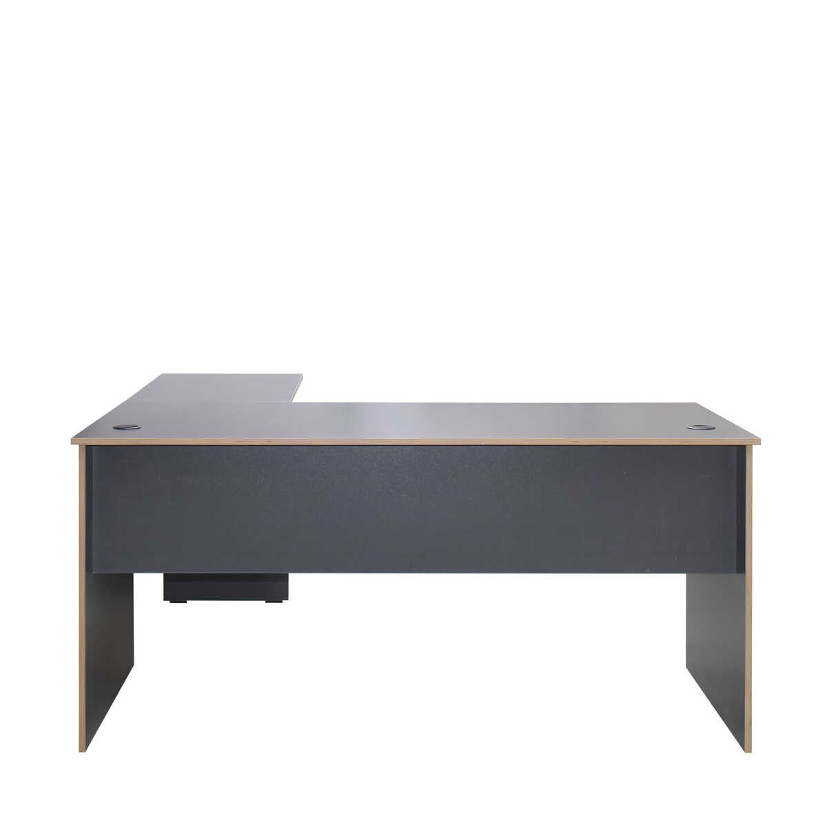 Secretária de Canto "Executive" - 160 x 75 x 144 cm - Antracite e Carvalho - Design Moderno