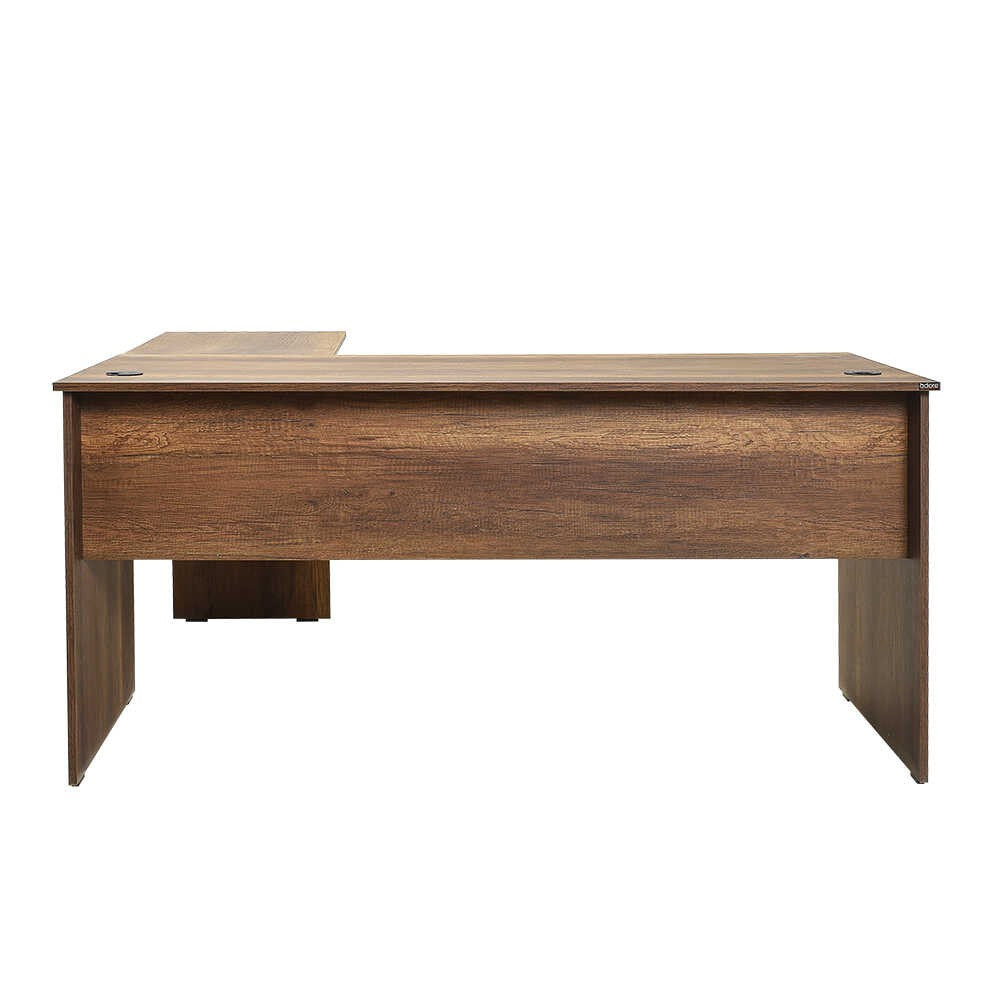 Secretária de Canto "Executive" - 160 x 75 x 144 cm - Nogueira - Design Moderno
