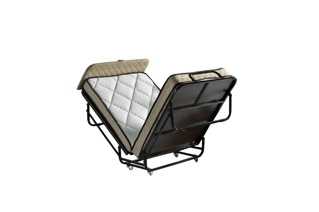Cama Dobrável Ortopédica Supreme Katlanır — 90x200 cm — Estrutura Metálica Branco e Preto com Colchão de Espuma Firme