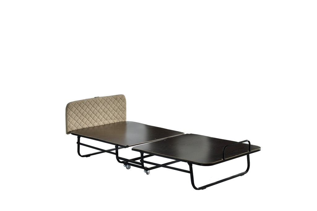 Cama Dobrável Ortopédica Supreme Katlanır — 90x200 cm — Estrutura Metálica Branco e Preto com Colchão de Espuma Firme