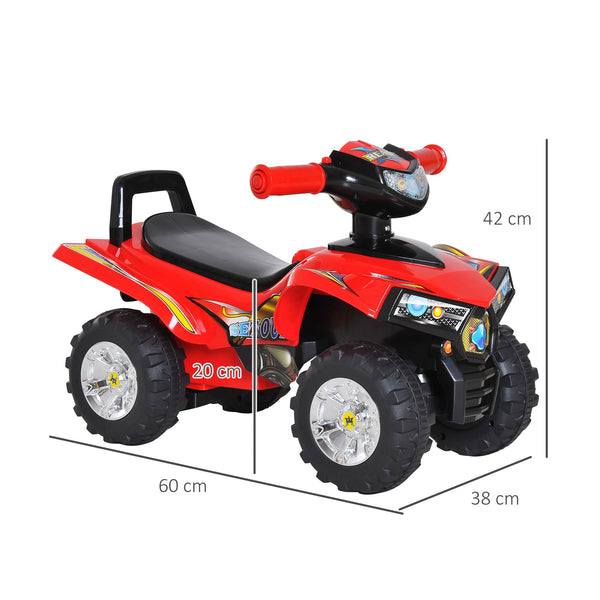 Quad passeio de criança Carro de bebê sem pedais brinquedo com chifre 60x38x42cm