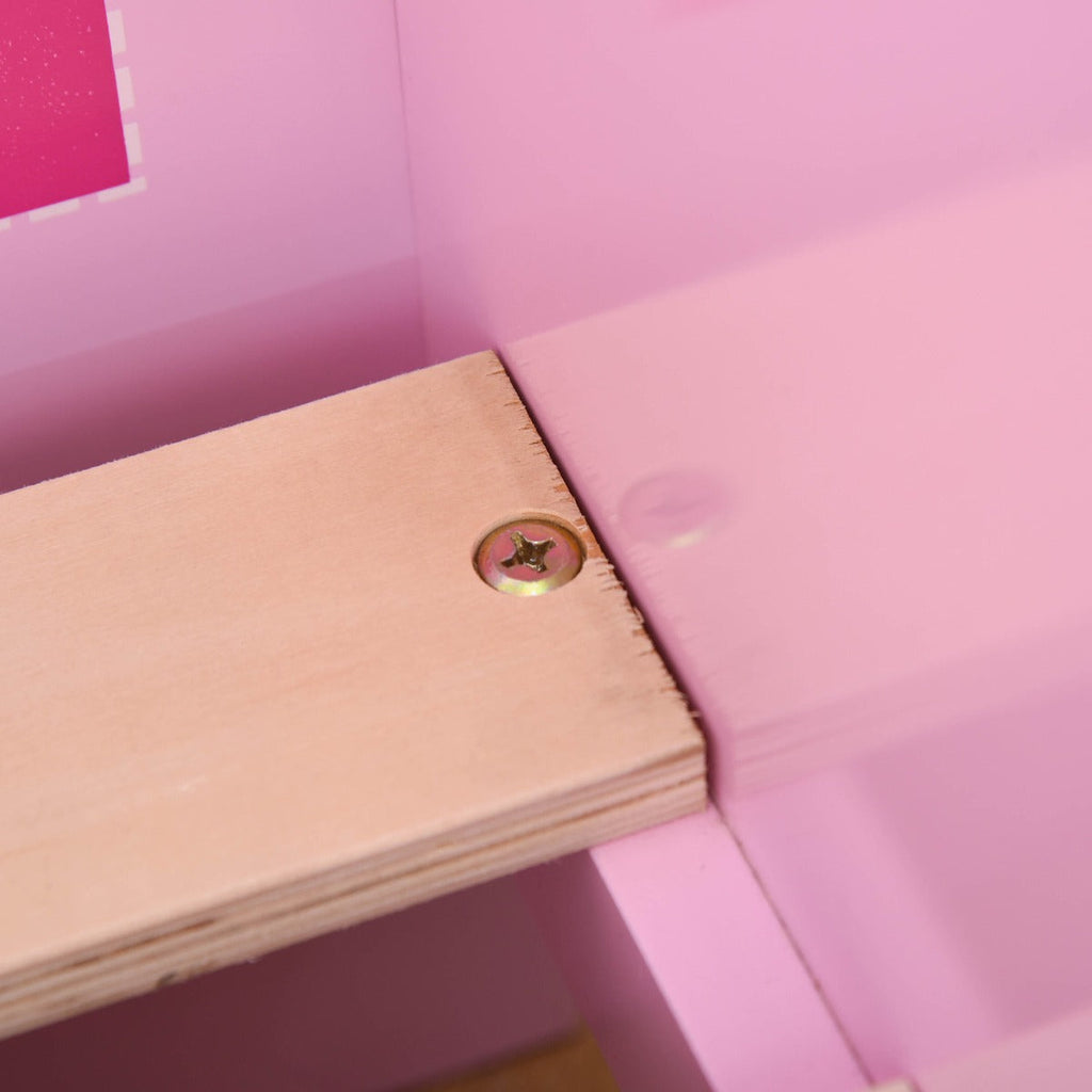 Cama Infantil acima de 3 Anos Cama para Crianças de Madeira com Barreira de Proteção Carga Máx. 50kg 143x73x60cm Rosa