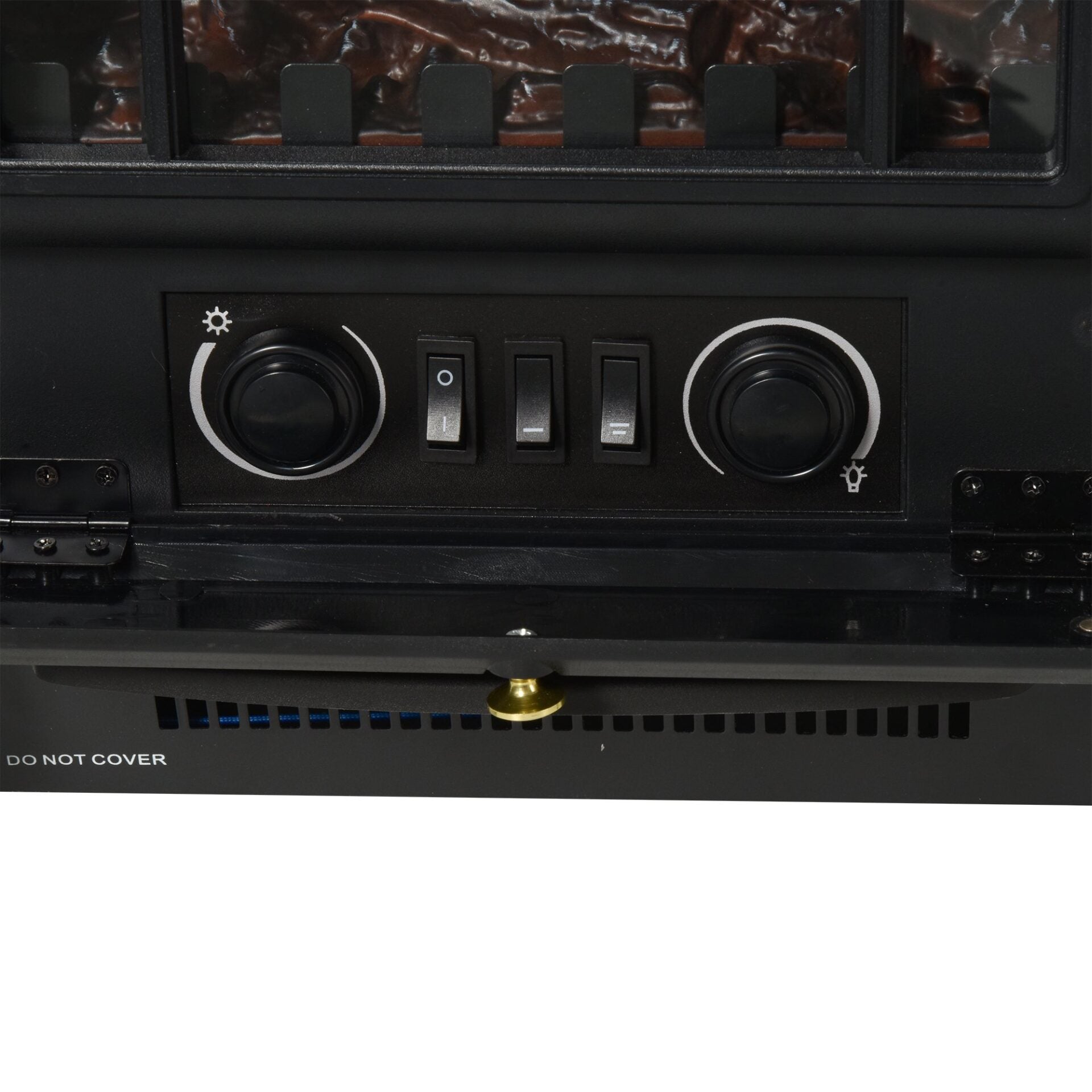 Lareira Elétrica Portátil 1000/2000W com Efeito de Chama Realista Termostato e Proteção Contra Superaquecimento para Ambientes entre 15-20m² 45x28x54cm Preto