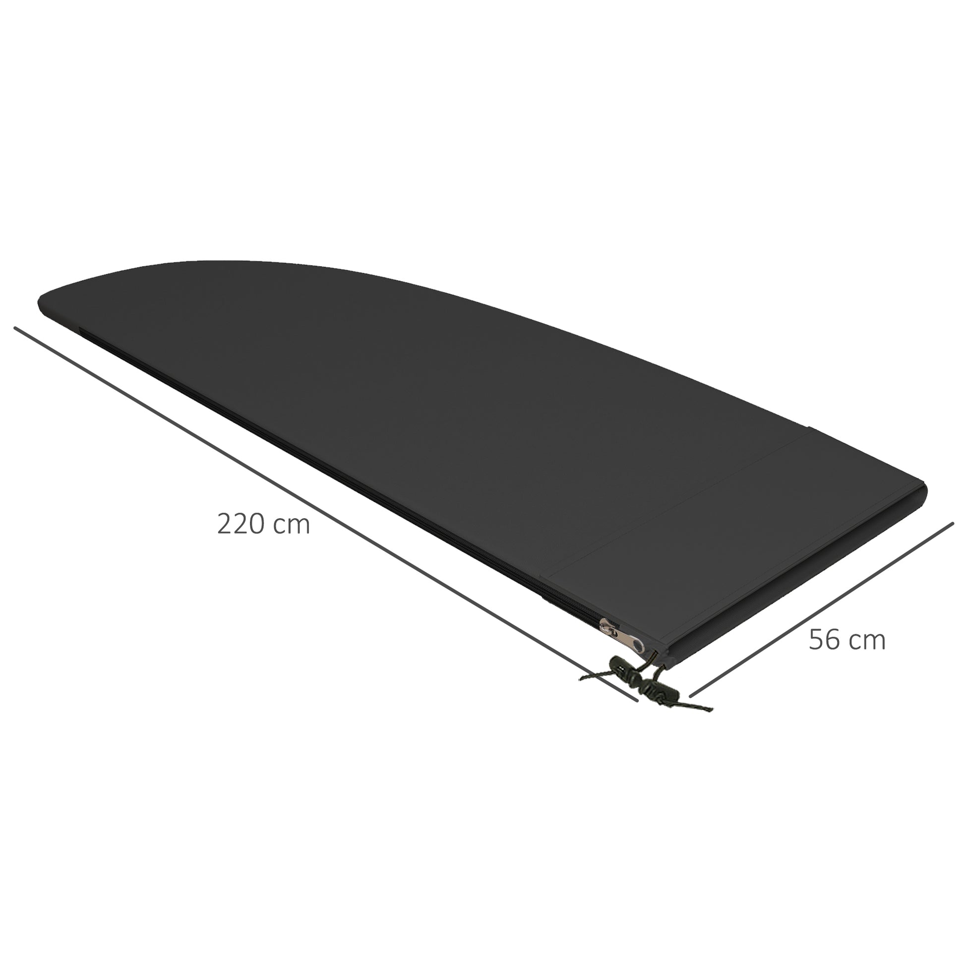 Capa Protetora de Chapéu de Sol Ø56x220 cm Capa para Chapéu de Sol Resistente para Jardim com Fecho de Correr Tecido Oxford Preto
