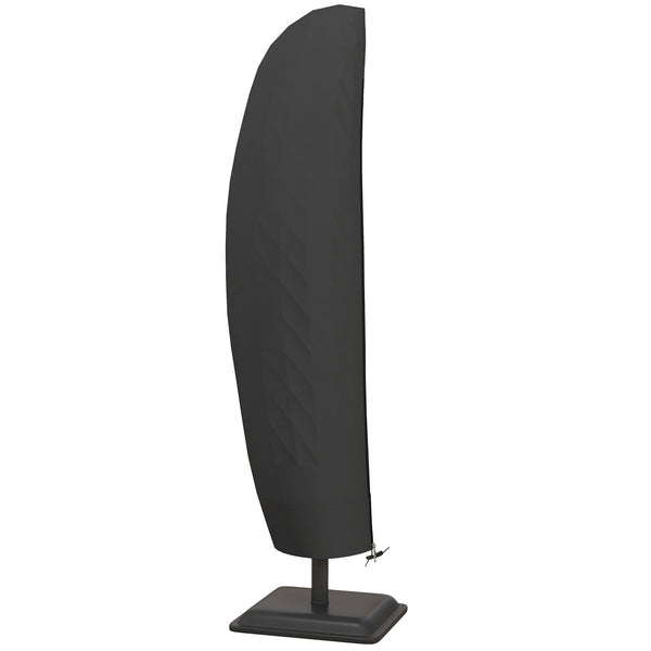 Capa Protetora de Chapéu de Sol Ø56x220 cm Capa para Chapéu de Sol Resistente para Jardim com Fecho de Correr Tecido Oxford Preto