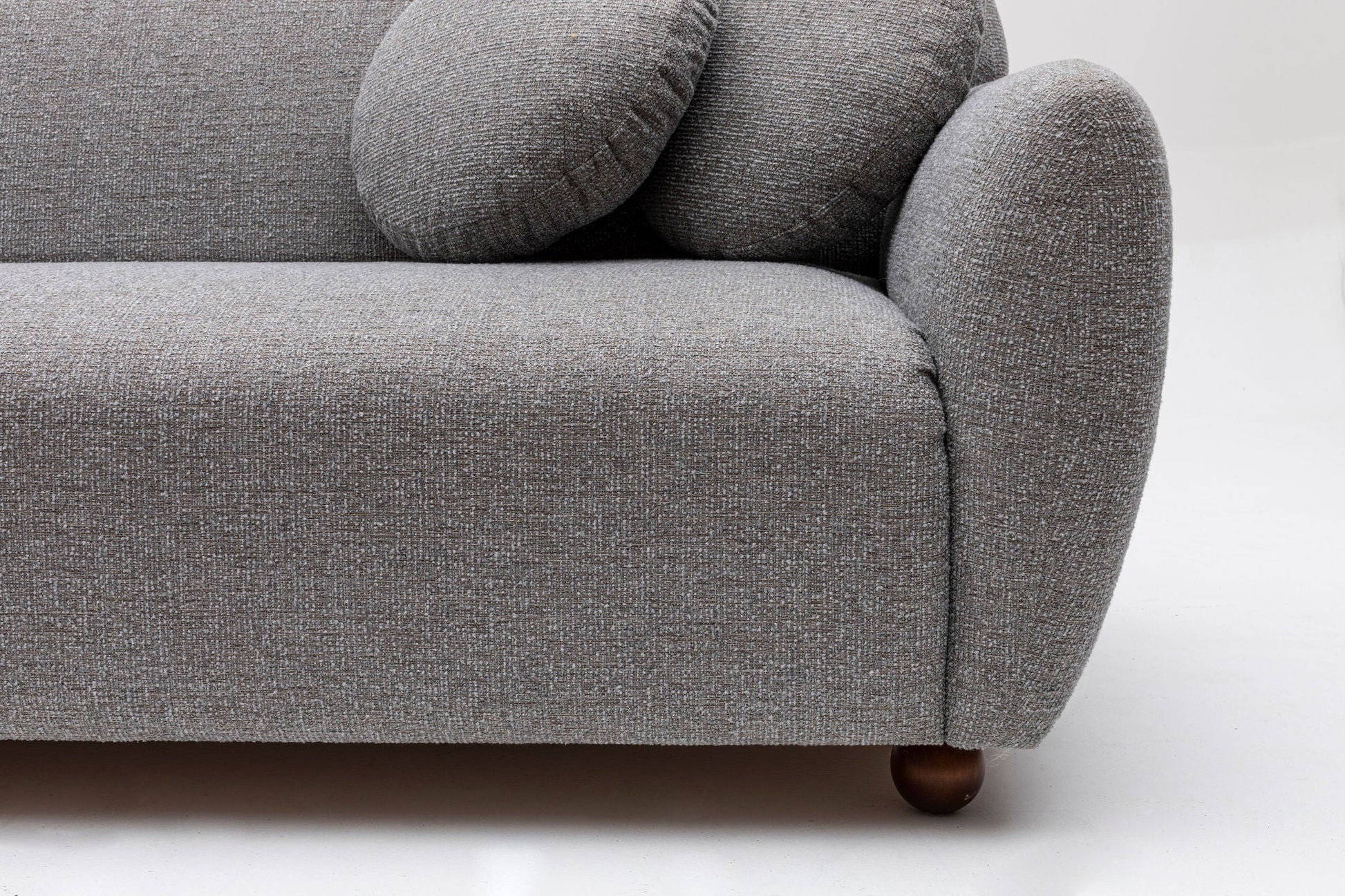 Sofá Chaise Longue "Stockholm" - Cinzento Claro com Pernas em Faia - 273x162x86 cm - Design Escandinavo