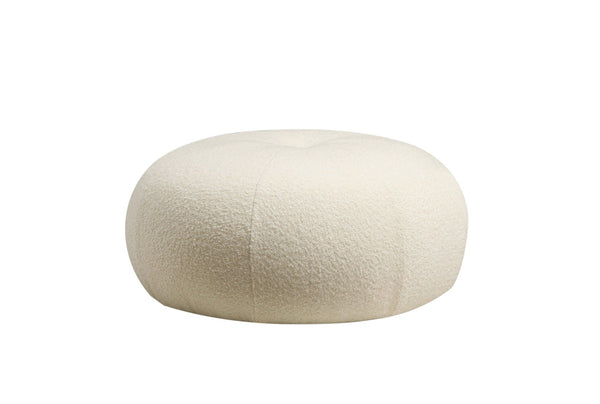 Pufe "Tina" - Bouclet Branco - 55x35cm