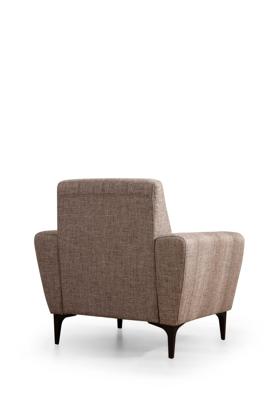Poltrona “Sora” — 90x95x77 cm — Castanho Claro com Pernas Pretas, Espuma DNS e Estrutura em Faia