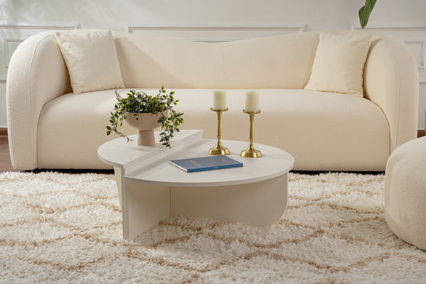 Mesa de Centro "Orion" – Branco, Conjunto Modular, 90x60x30 cm, Design Sofisticado