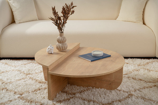 Mesa de Centro "Orion" – Carvalho Mel, Conjunto Modular, 90x60x30 cm, Design Sofisticado